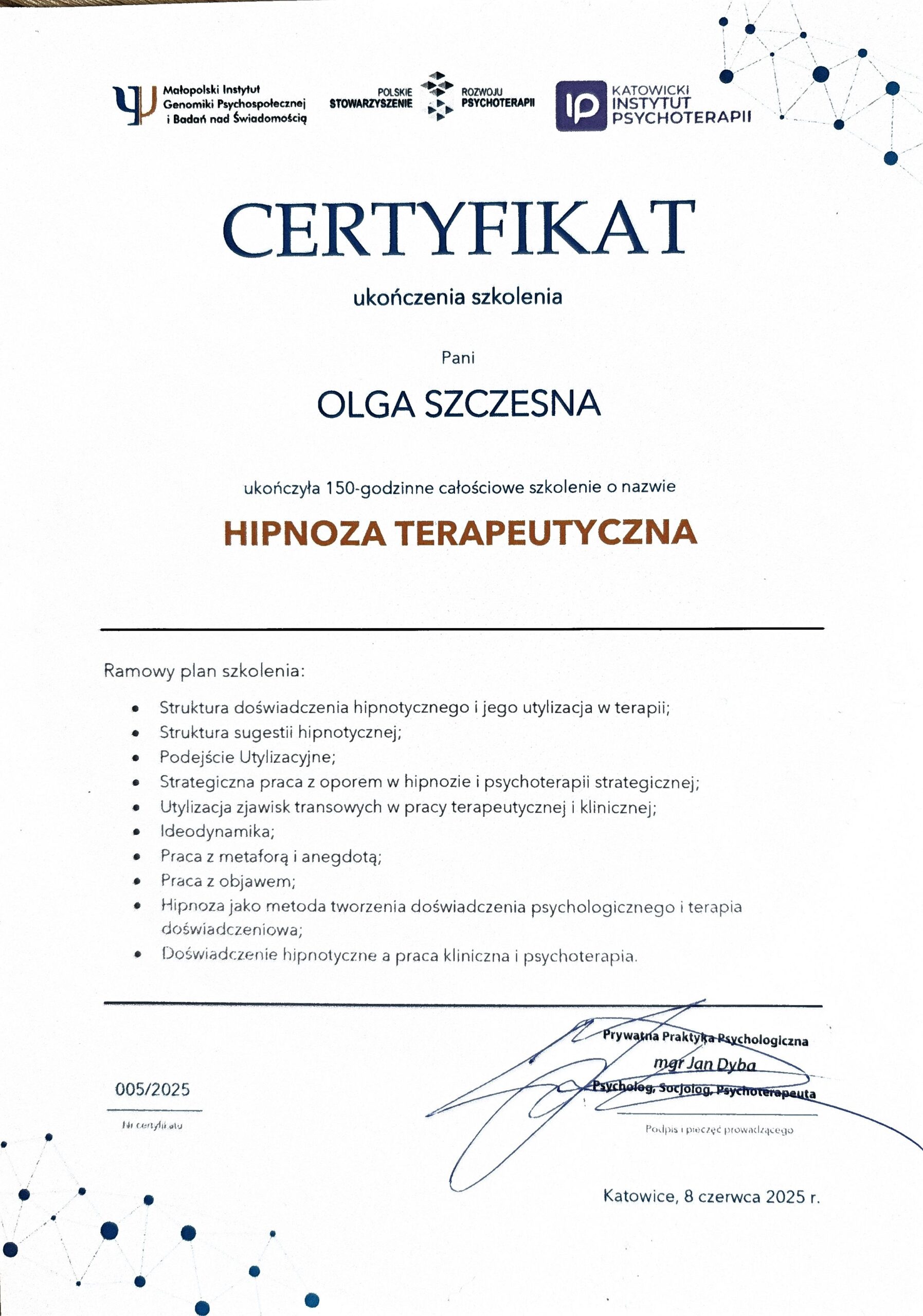 hipnoza terapeutyczna